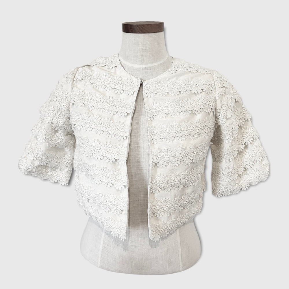 NWT Ivory Lace Life Style Jacket Sz Petite Small